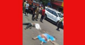 Couple on bike run over by dumper in Wagholi1