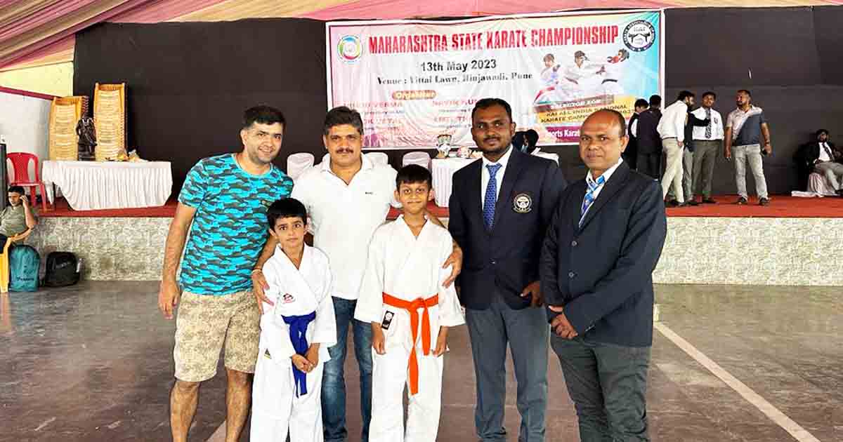 Wakad residents win silver and bronze medal at state level Karate championship2
