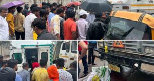 Major accident on Lohegaon Dhanori Road-truck hits biker