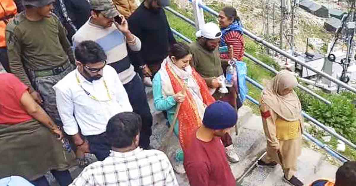 Bollywood actress Sara Ali Khan undertakes Amarnath Yatra in Kashmir