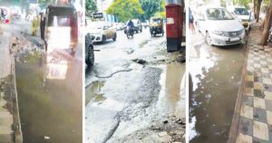 Potholes plague Kunal Icon Road and service road from Wakad Flyover to Bhumkar Chowk