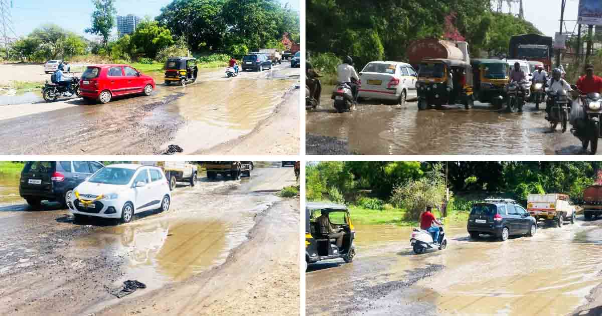 Punawale Residents and Commuters Struggle with Potholes and Waterlogging Woes-low1