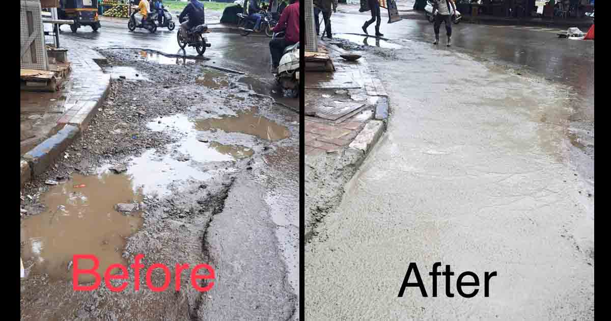 Road near Nancy Tower in Wanowrie Gets Repaired Consistent Follow Up3