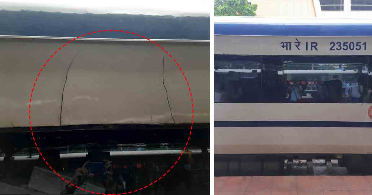 Vigilant Passenger Alerts Central Railway About Crack on Solapur CSMT Vande Bharat Train3