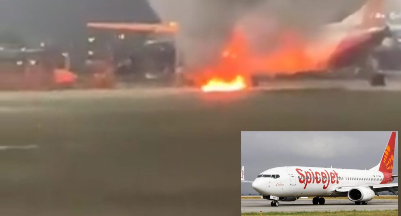 SpiceJet Aircraft Catches Fire At New Delhi Airport - PUNE PULSE