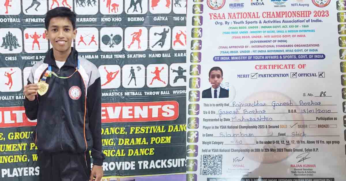 Young Athlete Rajvardhan Borkar Claims Gold in Silambam Stick Event3