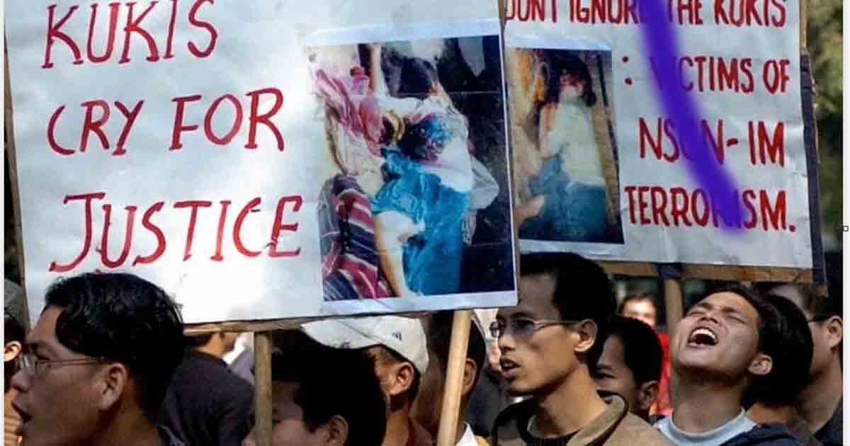 Kuki community protests against PM Modi in Pune-low