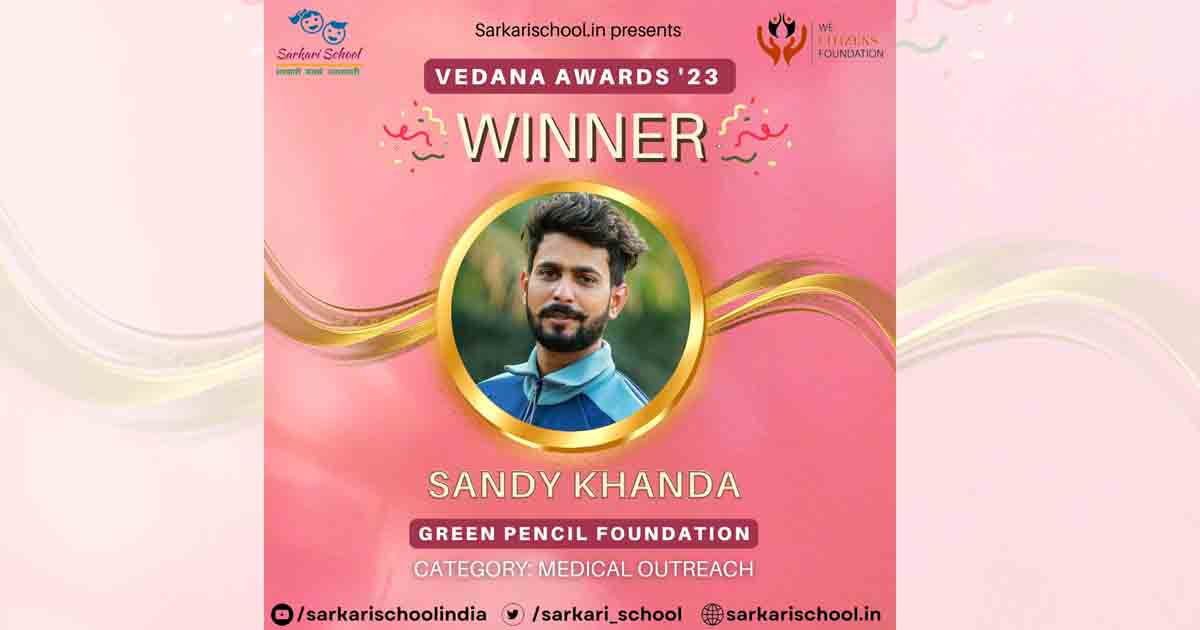 Sandy Khanda Receives Vedana Award 2023 for his unique initiative - Periods of Pride -low