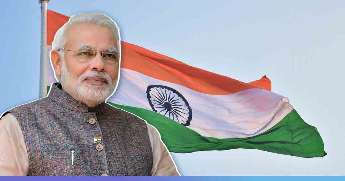 modi with tiranga