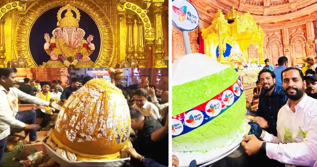 301 Kg Motichur Modak & 131 Liters Tender Coconut Ice Cream Offered To Shrimant Dagdusheth Halwai Ganpati