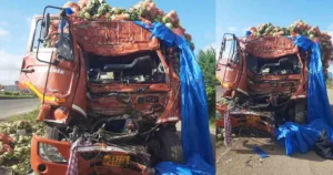 Eicher Tempo Collides With Stationary Cargo Truck Near Shirwal on Pune Satara Highway
