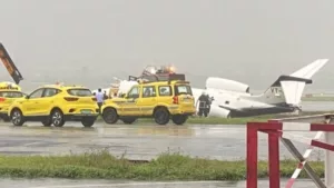 Pune Pulse Breaking : Chaos At Mumbai Airport As Private Jet Skids off Airport Runway : No Casualties Reported