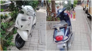 Pune : Kalyani Nagar residents irked over parking of two-wheelers on footpaths