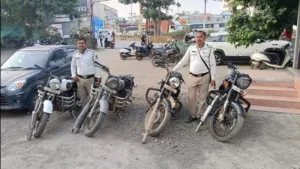 Pune News: Traffic police take action against bikers using modified silencers