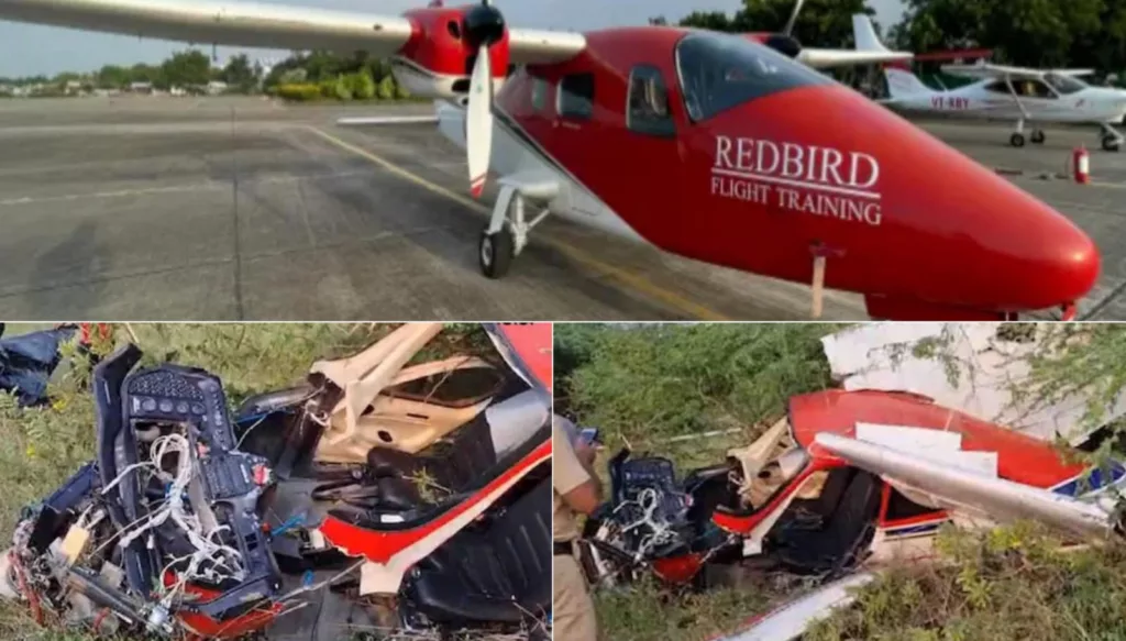 Pune : Trainee Aircraft Crashes In Redbird Aviation Academy's Premises In Baramati