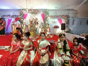Aikatan Durgotsab Committee hold Kanya Pujan on Ninth Day Of Navratri