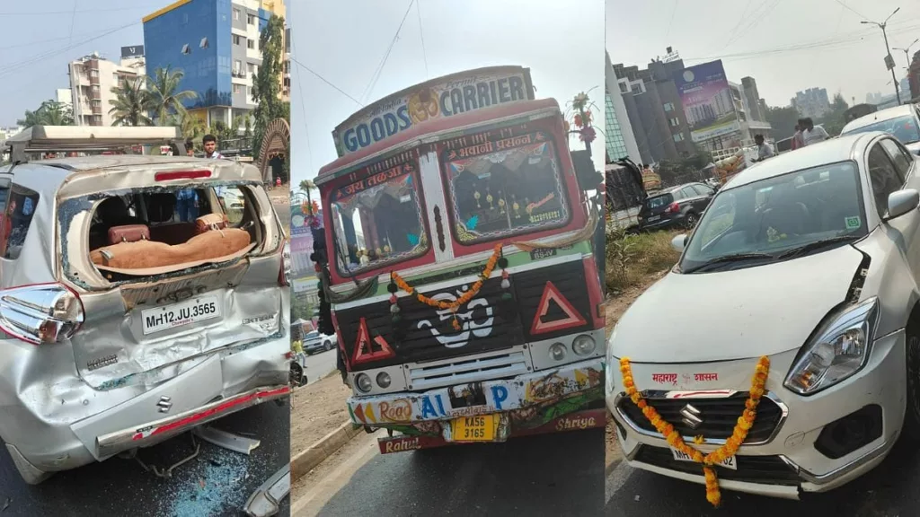 Cement-laden truck collides with multiple vehicles near Navale bridge, one fatality reported