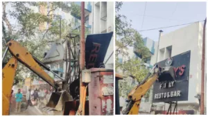 PMC takes action against illegal construction on Nagar road