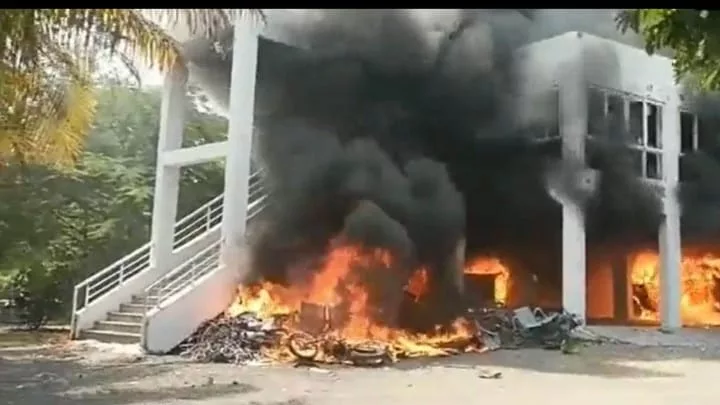 NCP MLA Prakash Solanki’s house set ablaze by Maratha protestors