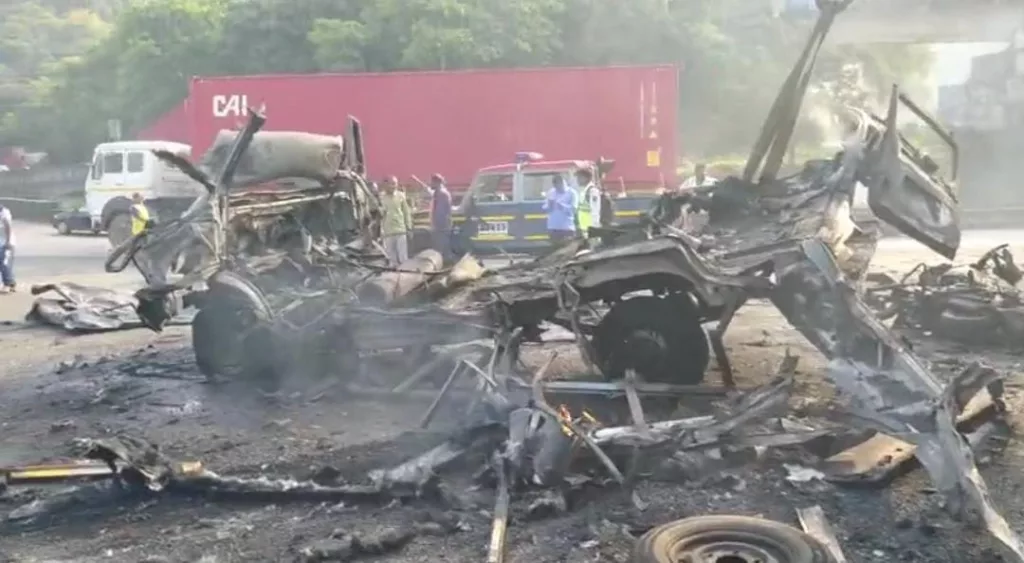 Ambulance Explodes On Mumbai Pune Expressway; One Dead