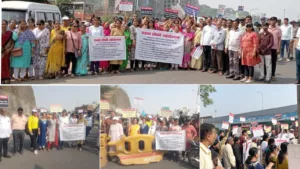 Pune : Ved Bhavan Residents Staged Massive Protest Regarding Poor Road Conditions