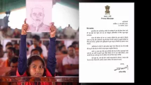 PM Modi pens letter to girl who bought his sketch during public gathering in Chhattisgarh