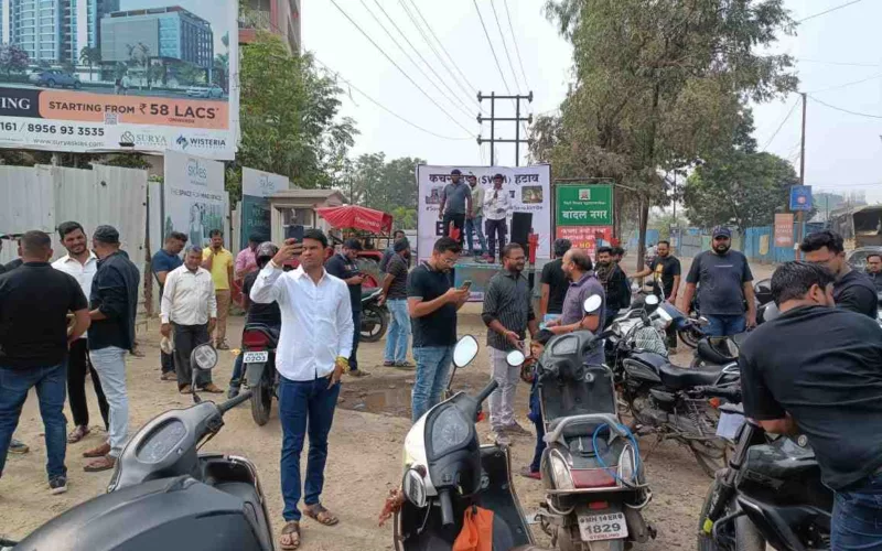 Pune Pulse Punawale Residents Hold Bike Rally Against Proposed Garbage Depot 