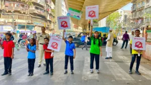 Children participate to create impact in Mumbai Police's 'No Honking' Awareness Drive