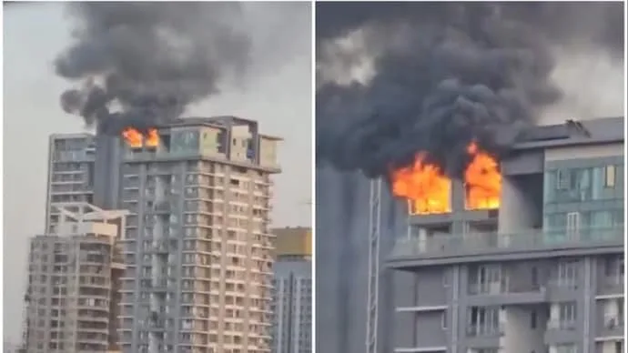 Fire breaks out in Mumbai's Goregaon High-Rise tower, firefighters on scene