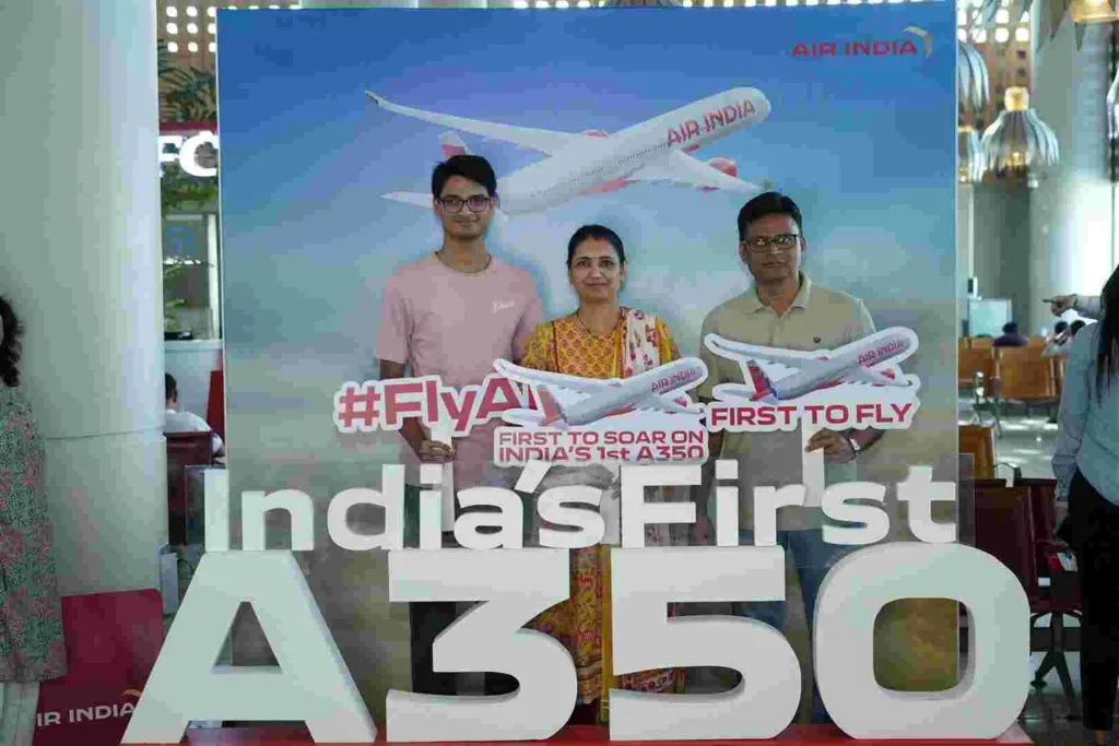 India's first Airbus A350 taking a flight from Mumbai to Chennai