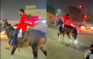 Viral Video: Zomato agent delivers food on horse in Hyderabad