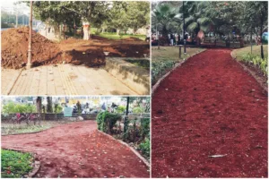PCMC begins work of levelling jogging track in Pimple Saudagar Garden