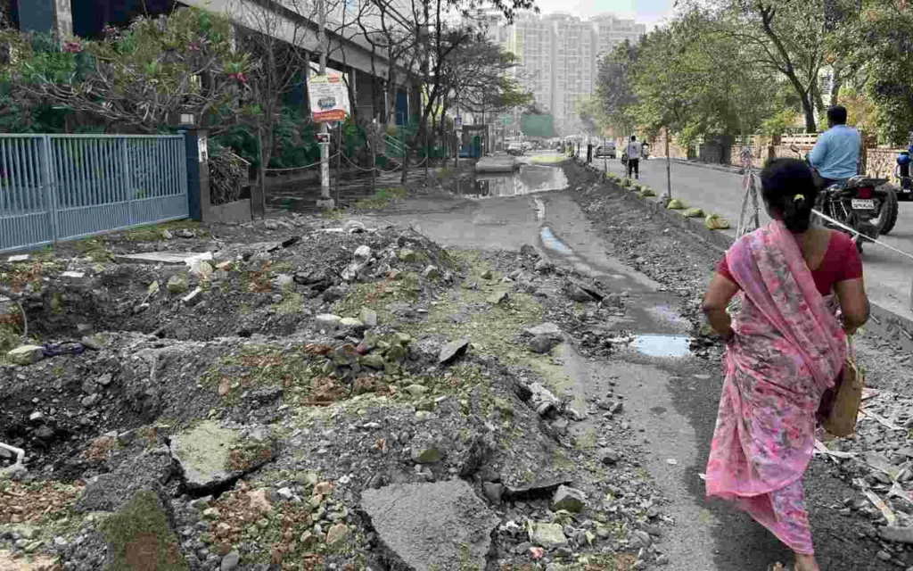 Pune : Incomplete road work in Kharadi irks citizens; demand immediate action from PMC
