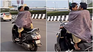 Viral video sparks outrage as Mumbai couple engages in risky scooter stunt
