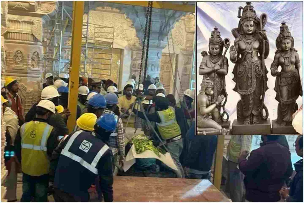 Idol of Shri Ram Lalla installed with help of crane! Pran Pratishtha ceremony set for January 22