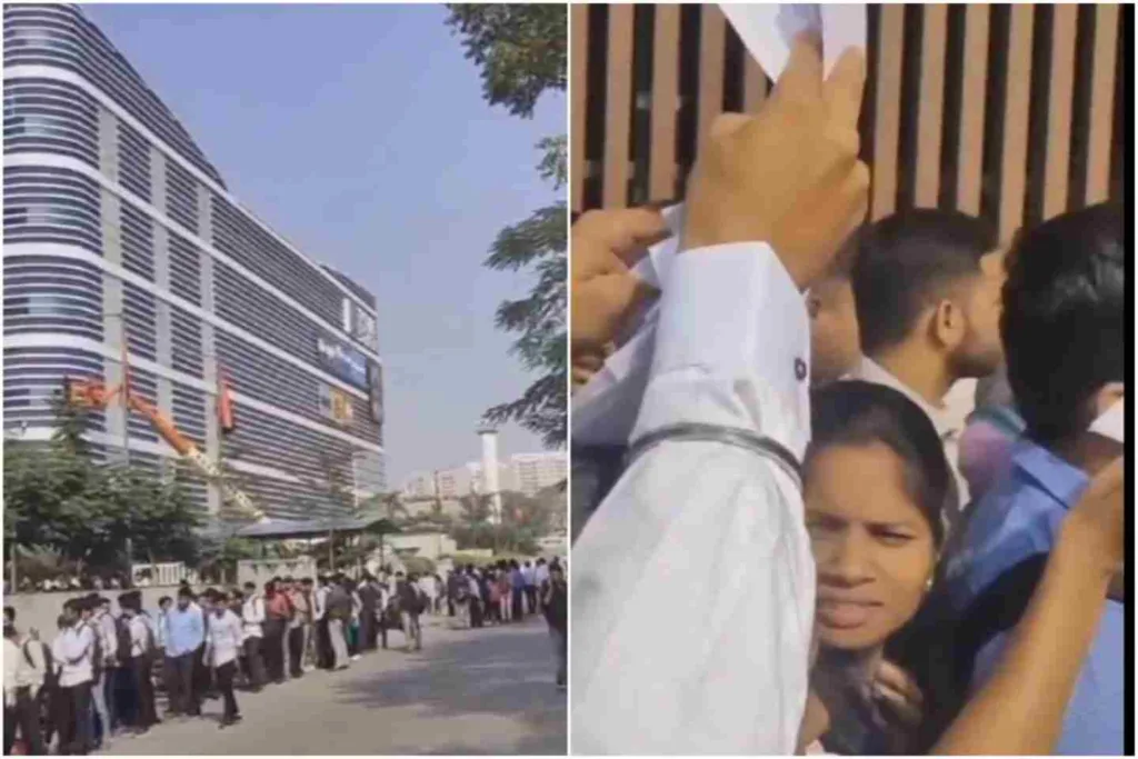 Viral Video from Pune : Around 3k engineers queue up outside IT company in Hinjewadi for a walk-in drive