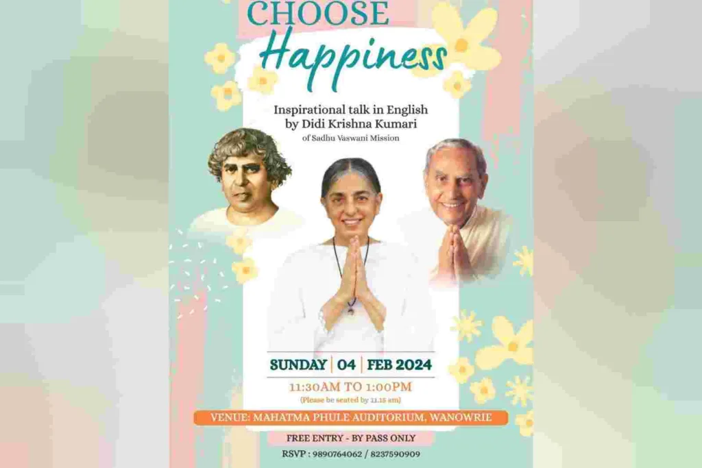 Pune : Choose Happiness - A Motivational Talk by Krishna Kumari in Wanowrie on February 4