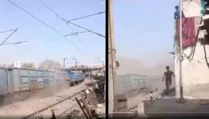 10 Wagons Of Goods Train Derailed In New Delhi