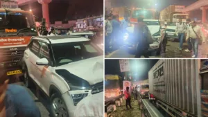Pune : Multiple vehicles collided near Balewadi stadium, no injuries reported