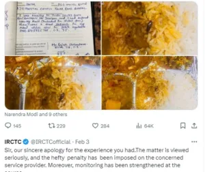 Cockroach in Meal on Vande Bharat Express Sparks Outrage and IRCTC Apology