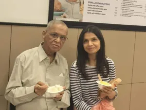 Viral Snapshot: Narayana Murthy enjoys Ice Cream outing with daughter Akshata in Bengaluru