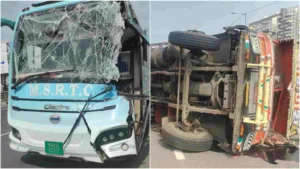 Mumbai Pune Expressway : Shivneri Bus Collides with Cargo Truck Near Kiwale ; No casualties reported