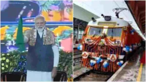 First electric train in Jammu Kashmir flagged off between Sangaldan and Baramulla station