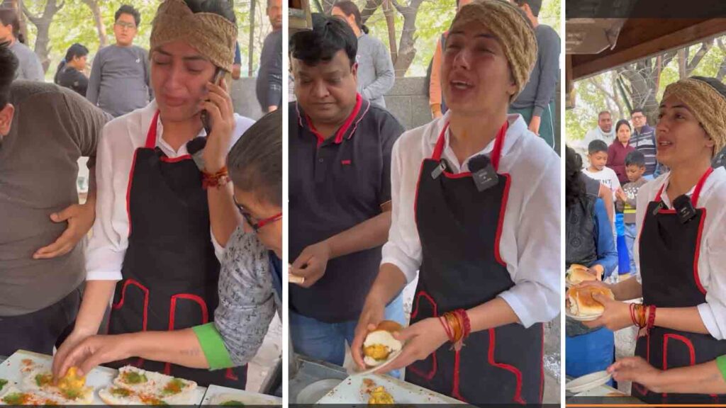 Delhi's Vada Pav Vendor Faces MCD Pressure, Breaks Down at Food Stall, Viral Video