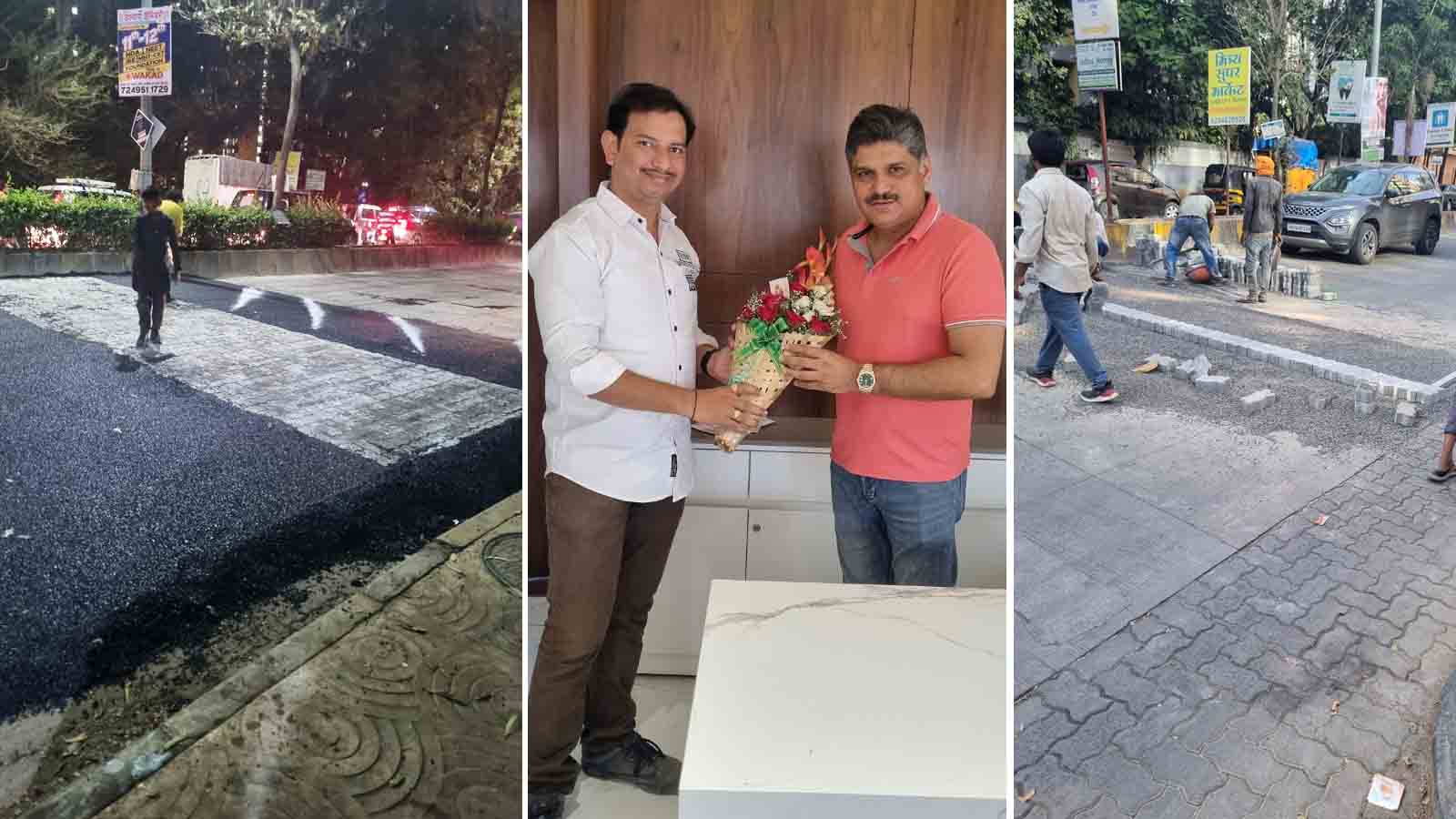 Former corporator Rahul Kalate's initiative resolves speed breaker issues, enhancing safety for Mont Vert society residents in Wakad