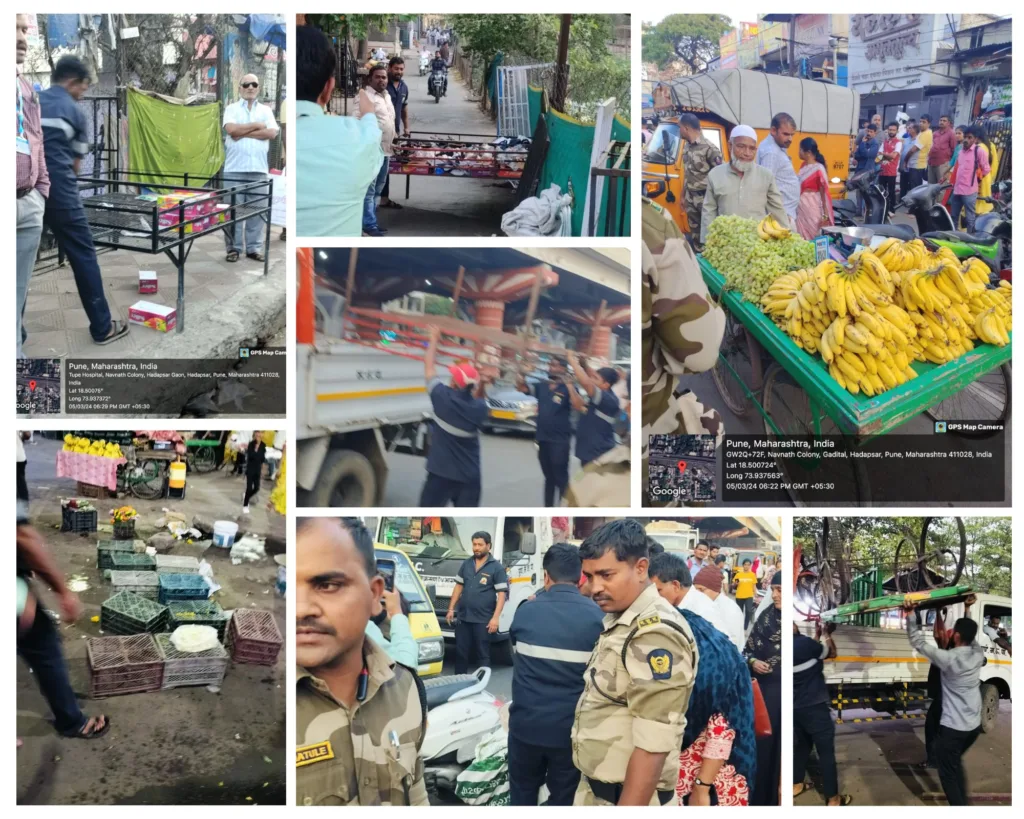 PMC holds anti-encroachment drive near Mantri market in Hadapsar