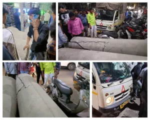 Speeding tempo rams into vehicles on NIBM Road in Kondhwa