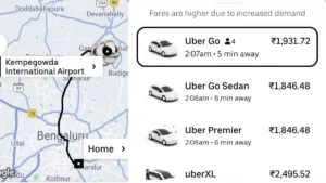 "Bengaluru Man's ₹1930 Uber Fare From Airport to HSR Layout Raises Eyebrows"