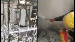 Pune : Two MSEDCL DP gutted in fire in Solace Park society on B T Kawade road
