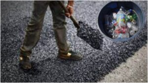 School students from Pune repairing road by using plastic